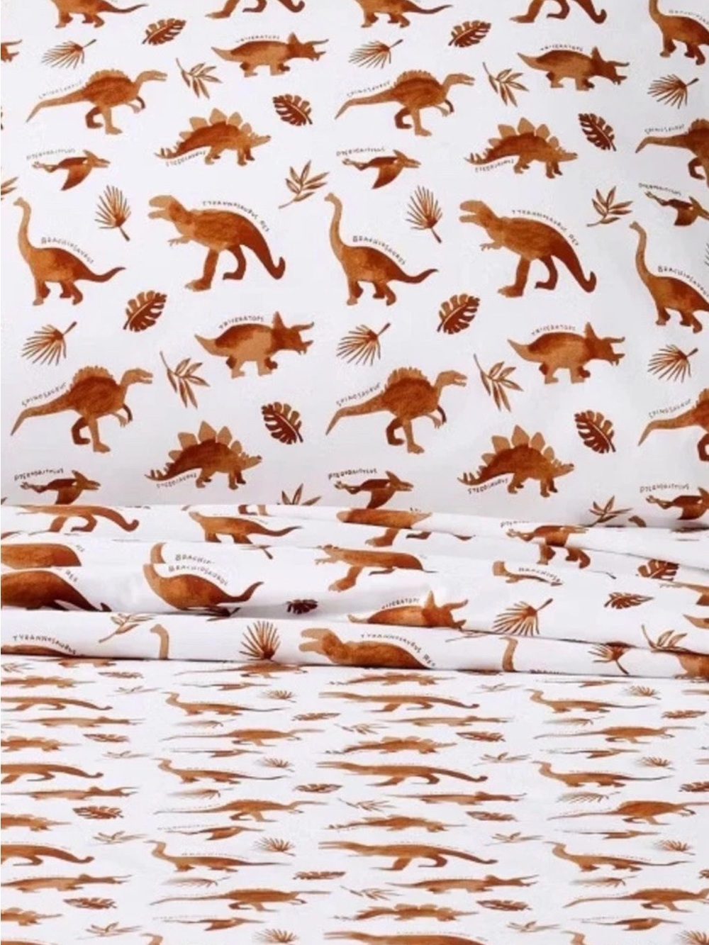 Pillowfort Watercolor Dinosaur Queen Cotton Sheet Set Discontinued NWT - Picture 8 of 11